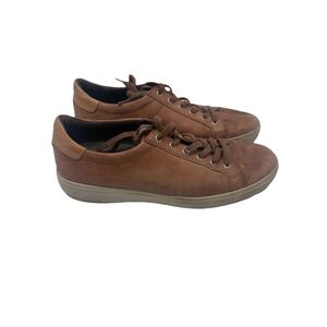 Ecco Soft 7 Shoes Mens Size 13 Brown Sneakers Leather Classic Casual Low 46 EU